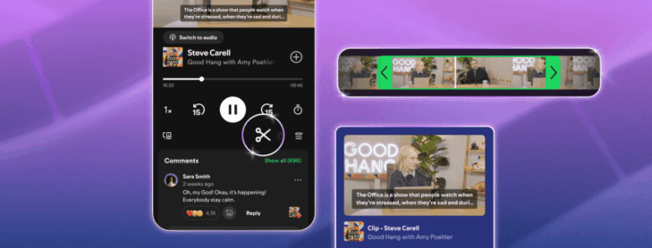 Spotify上线播客剪辑功能，一键截取分享精彩瞬间