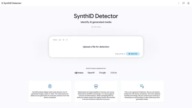 Google推出SynthID检测网站，一键验证AI生成内容