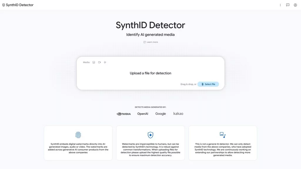 Google推出SynthID检测网站，一键验证AI生成内容